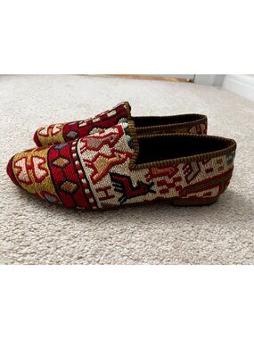 NWOB ARTEMIS Design WOOL Kilim Colorful Knit Driver Slip On Loafer Mens 13 Shoes